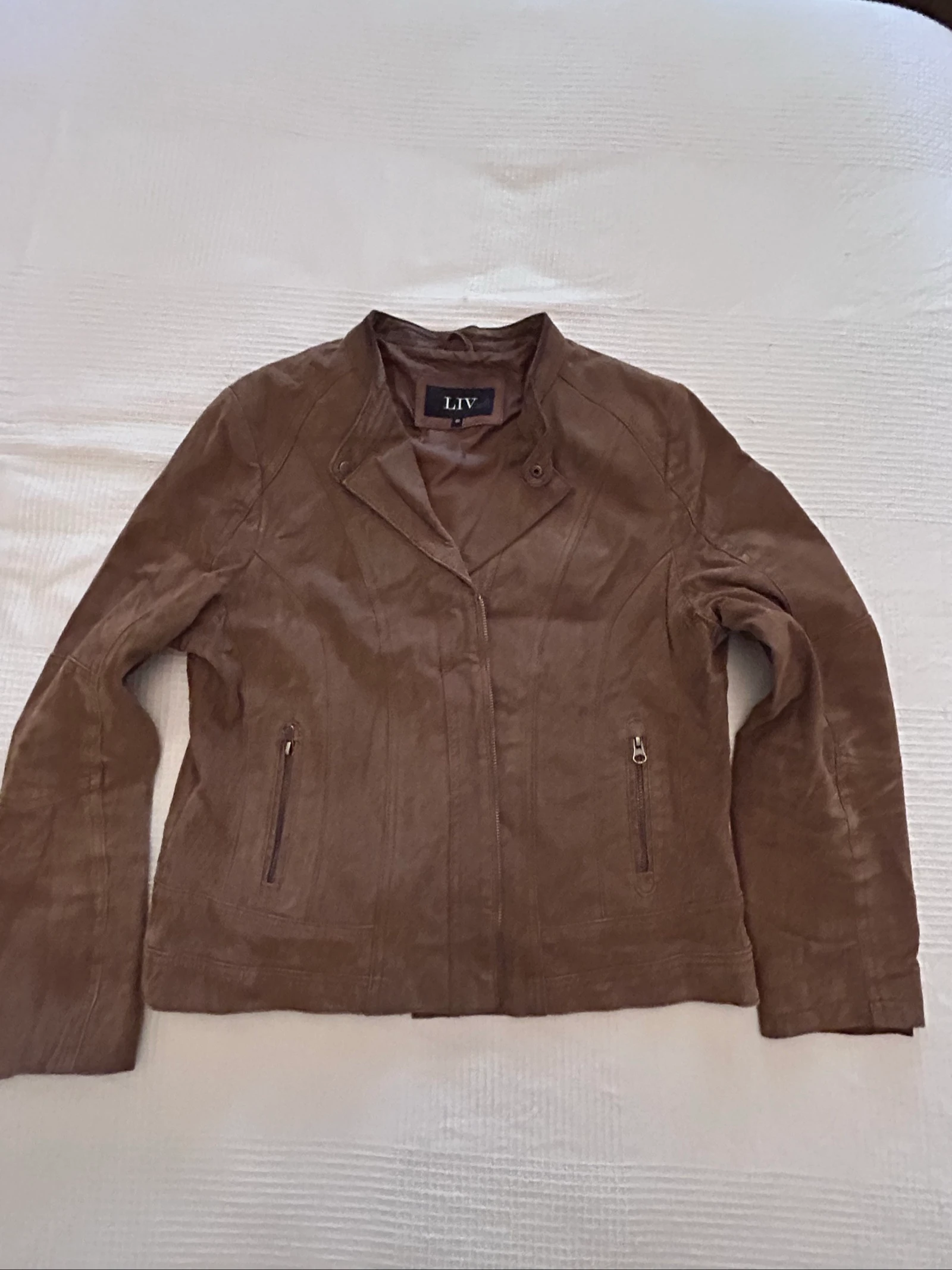 Veste vintage 100% cuir couleur marron taille 46 – photo 4